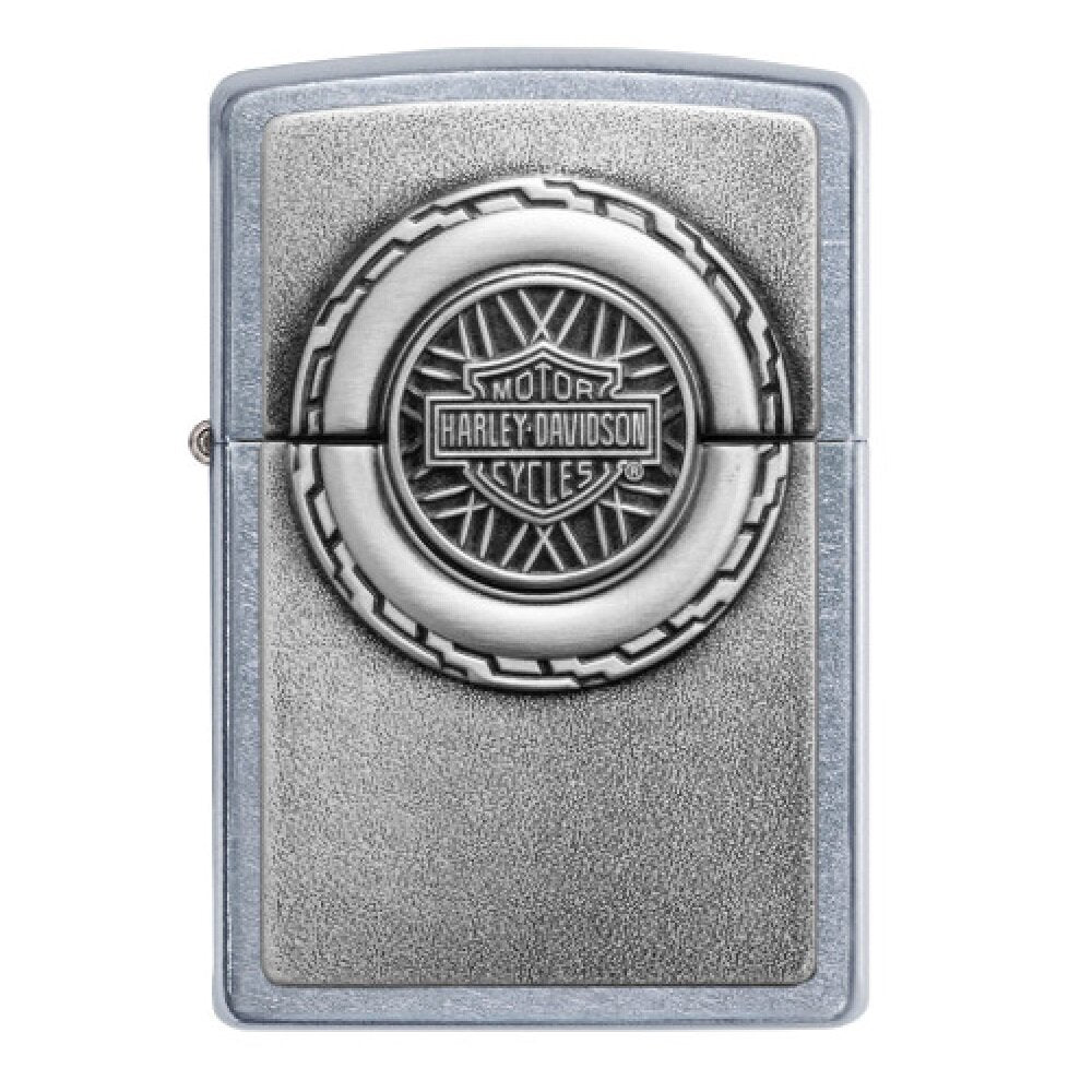Zippo Harley-Davidson Motorcycle Wheel Emblem, Street Chrome Lighter #49175