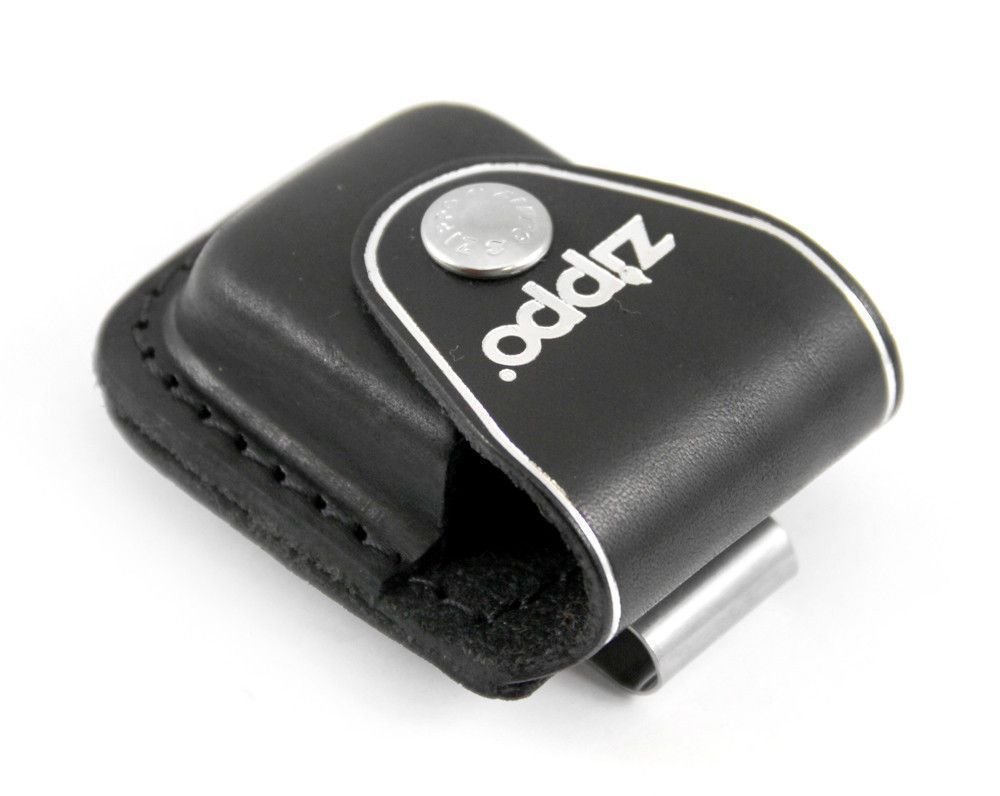 Zippo Leather Pouch, For Zippo Lighters, Metal Belt Clip #LPCBK