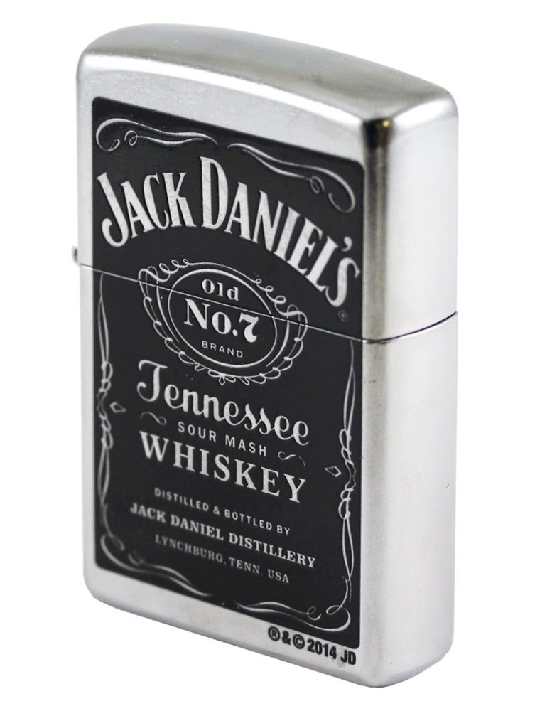 Zippo Jack Daniels Label, Street Chrome Lighter #24779