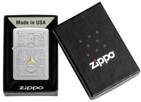 Zippo Filigree, Satin Chrome Lighter #47009