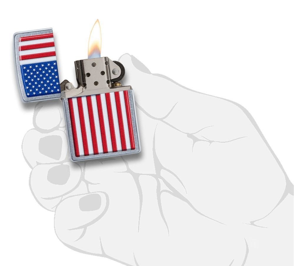 Zippo Patriotic, Street Chrome Lighter #29722