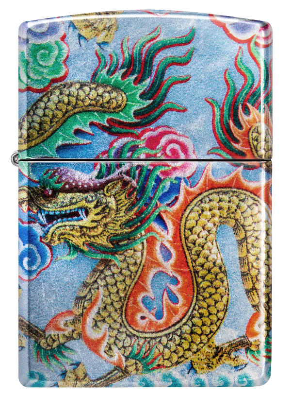 Zippo Asian Dragon, 540° Tumbled Chrome Fusion Lighter #48575