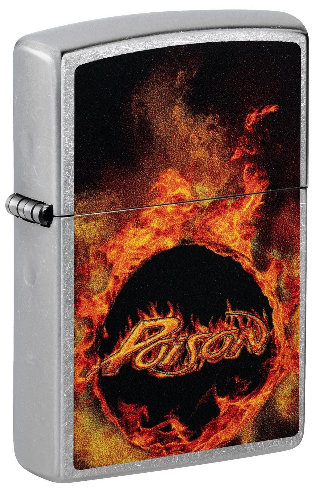 Zippo Poison Flaming Logo, Street Chrome Lighter #47230