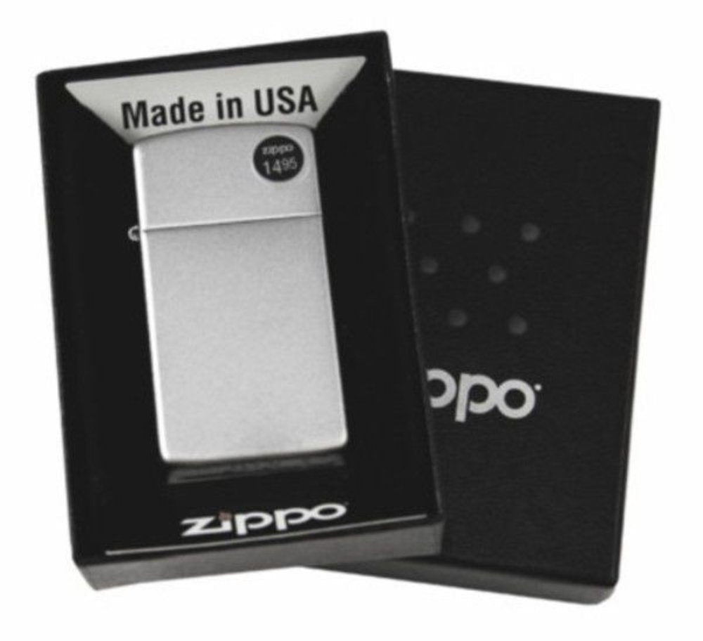 Zippo Slim Satin Chrome Lighter #1605