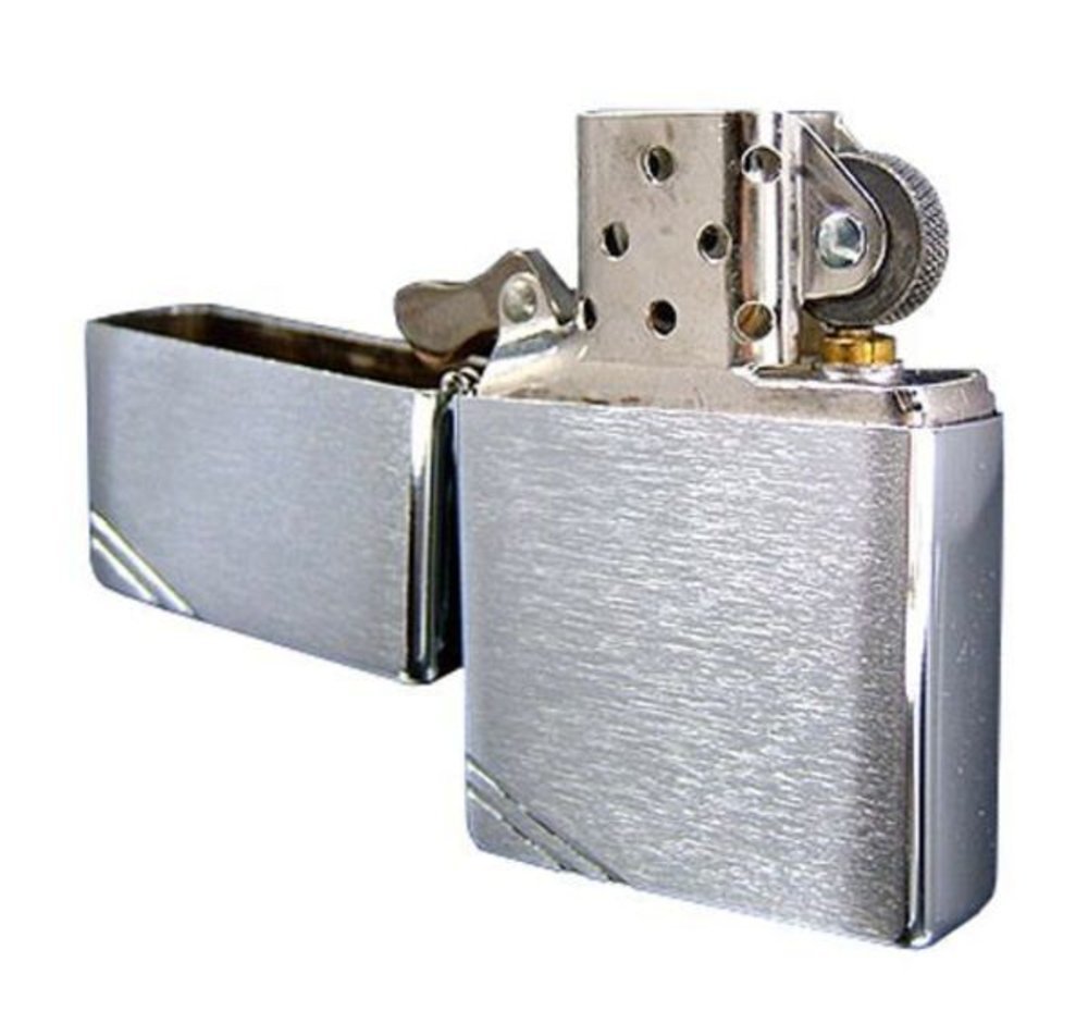 Zippo 1937 Replica w/ Slashes, Brushed Chrome Lighter #230
