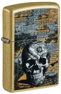 Zippo Floral Skull, Street Brass Lighter #46577
