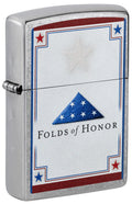 Zippo Folds of Honor Logo, Street Chrome Lighter #46768