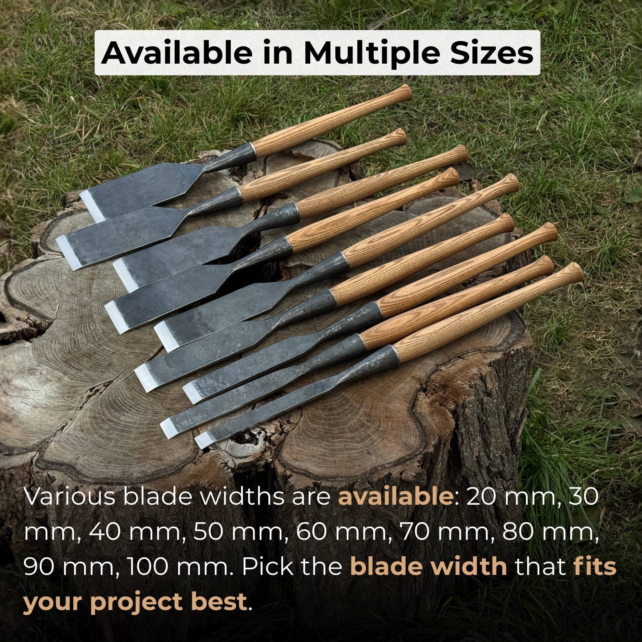 7-Piece Long Timber Framing Chisel Set