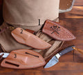 CSKforged Woodback Howler belt knife with 6.25-inch blade and rose wood handle, ideal for everyday carry and outdoor use.