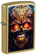 Zippo Stained Glass Skull, Street Brass Lighter #46715