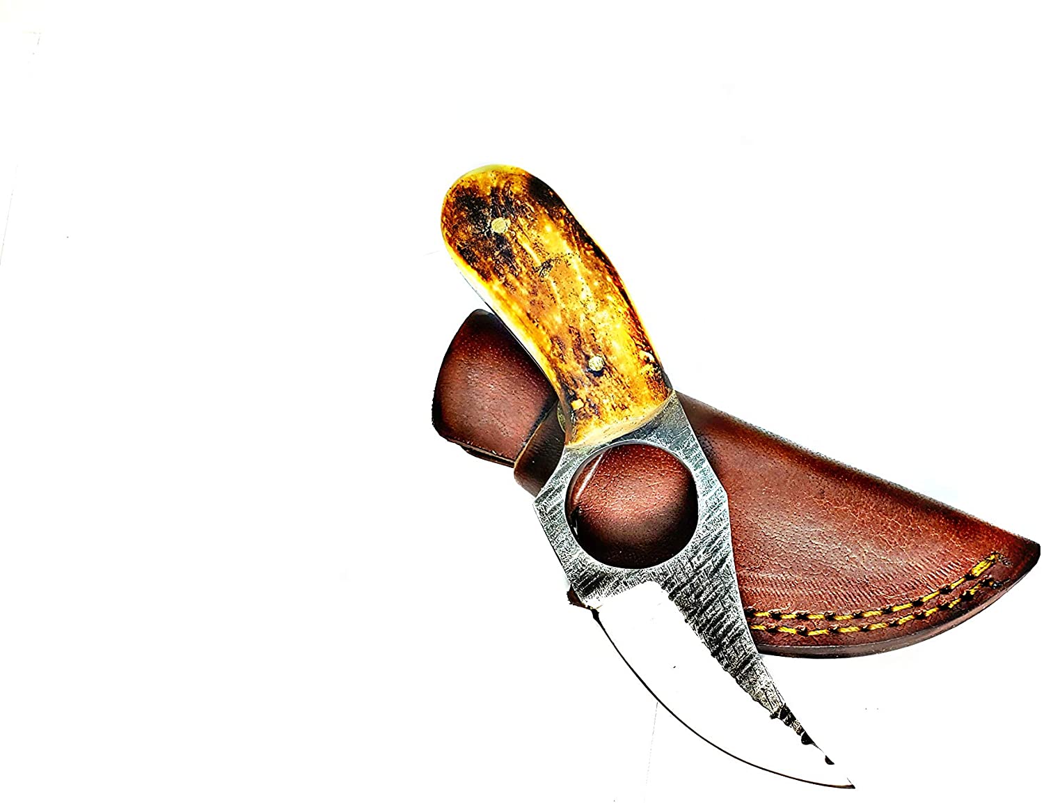 Titan Carbon Steel Utility Knife with Finger Hole Handle