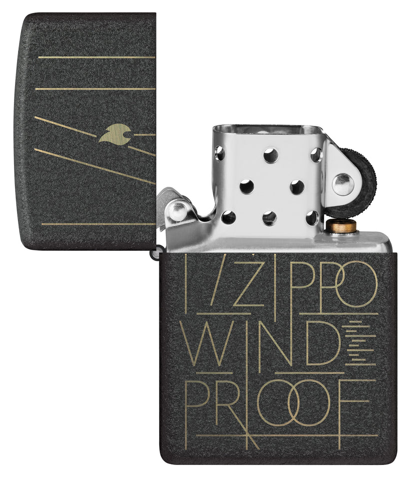 Zippo Line Art Zippo, Black Crackle Lighter #46172