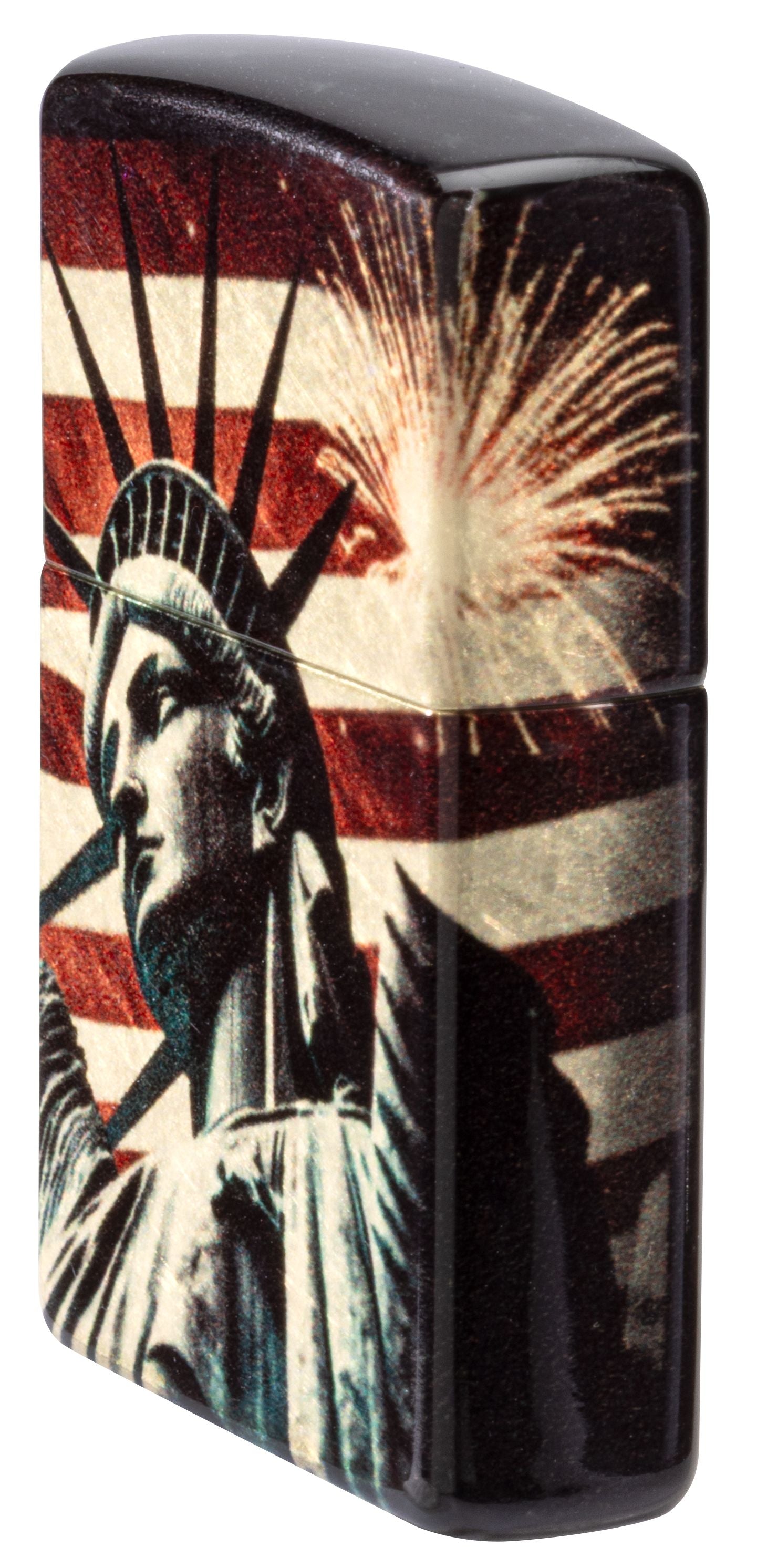 Zippo Statue of Liberty Patriotic 540°, Tumbled Brass Lighter #47186