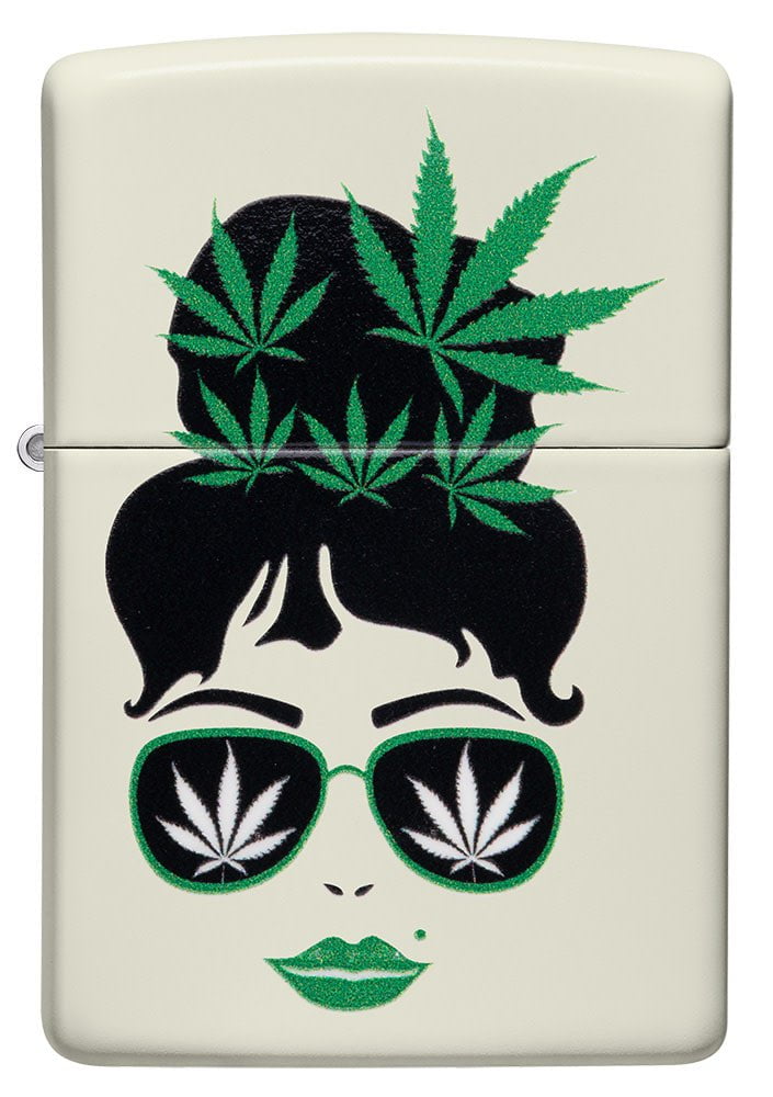 Zippo Cannabis Girl Glow-In-The-Dark Design, Windproof Lighter #49837