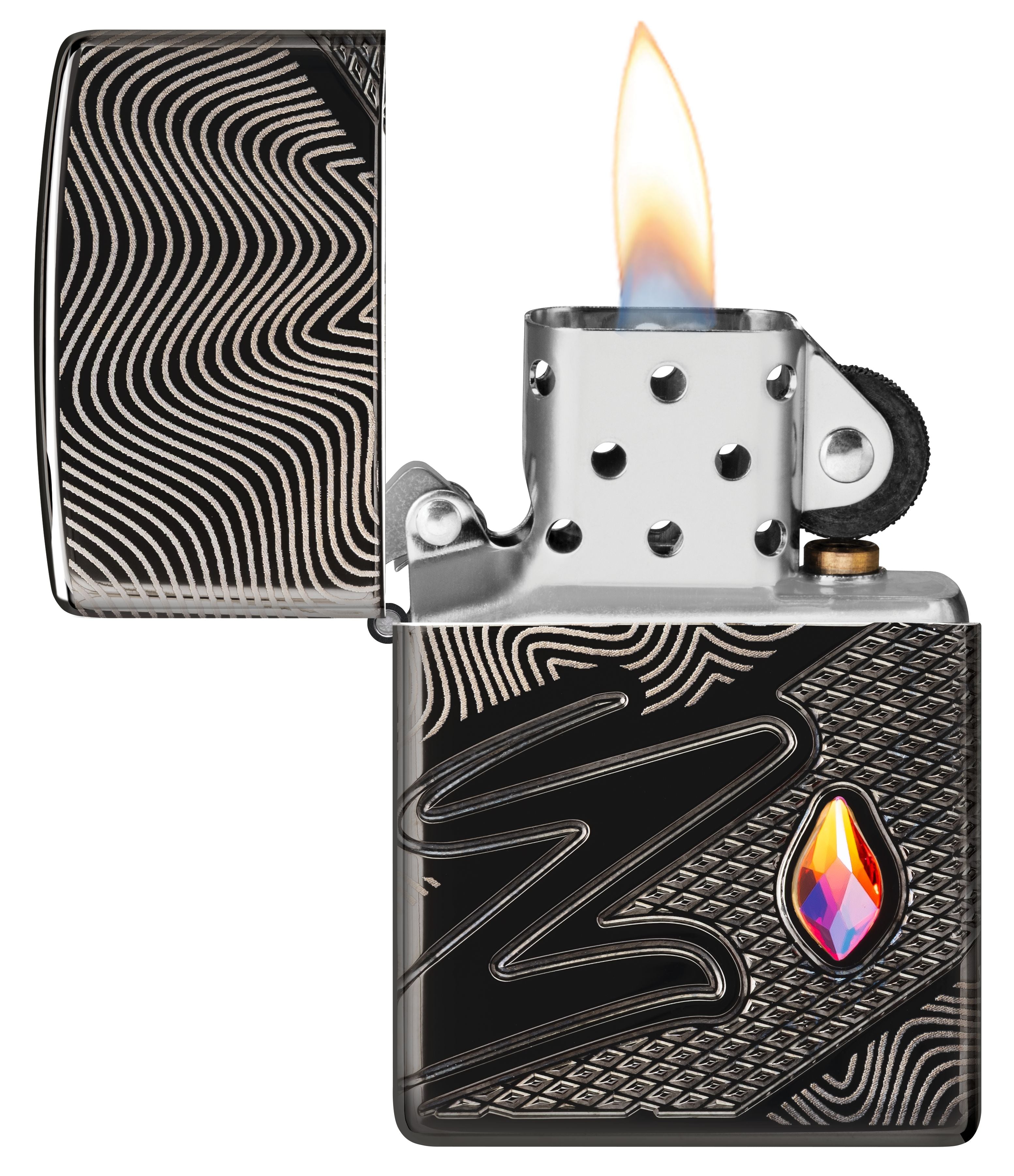 Zippo Armor Z Crystal, High Polish Black Lighter #46928