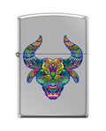 Zippo Bull Design, High Polish Chrome Lighter #250-095844