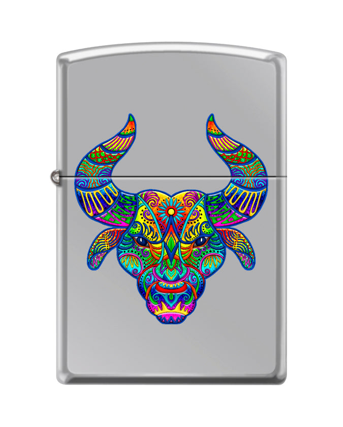 Zippo Bull Design, High Polish Chrome Lighter #250-095844
