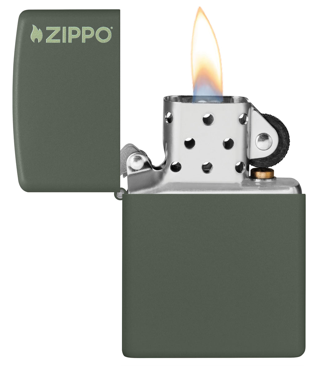 Zippo Classic Green Matte with Logo, Lighter #221ZL