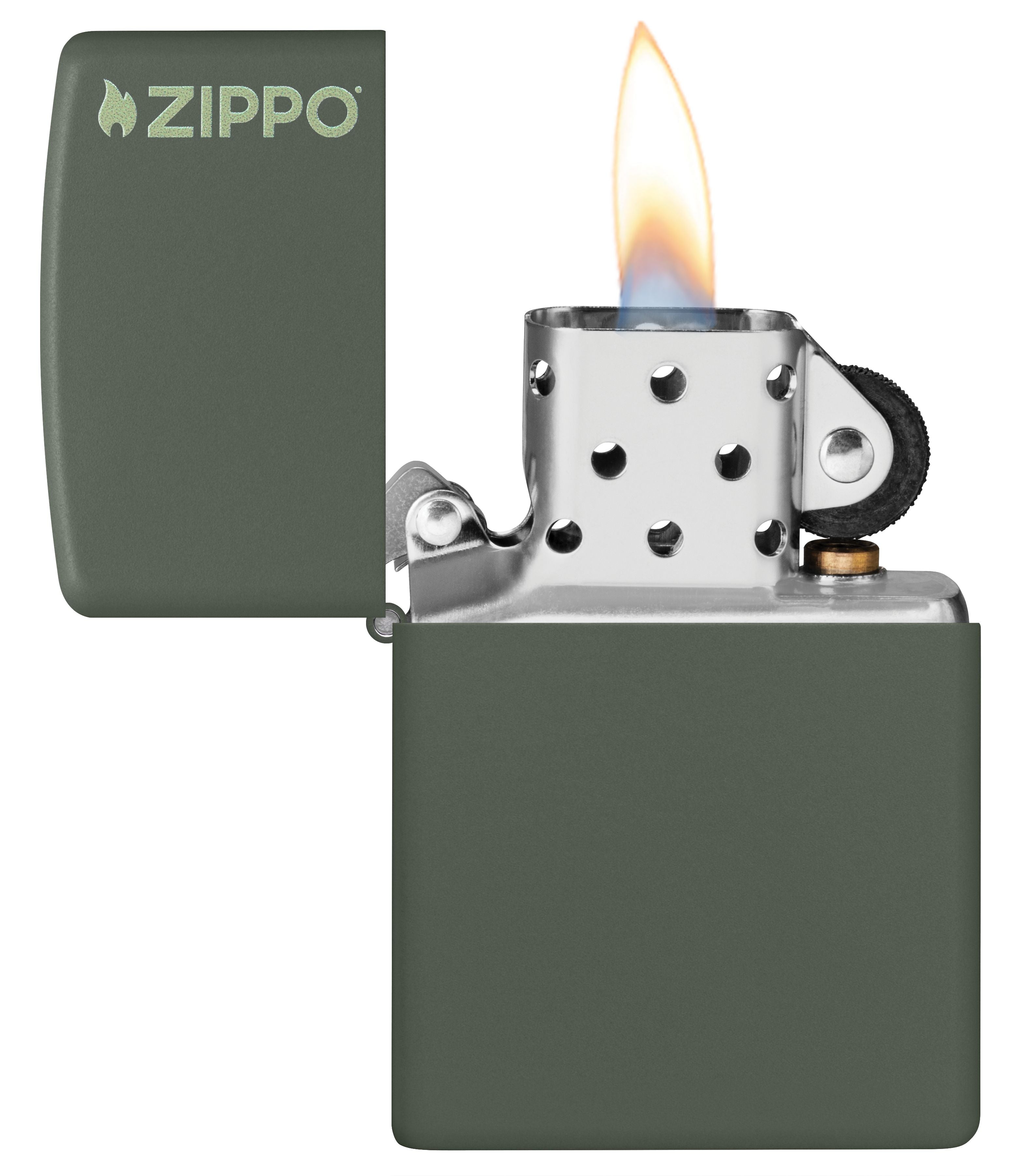 Zippo Classic Green Matte with Logo, Lighter #221ZL