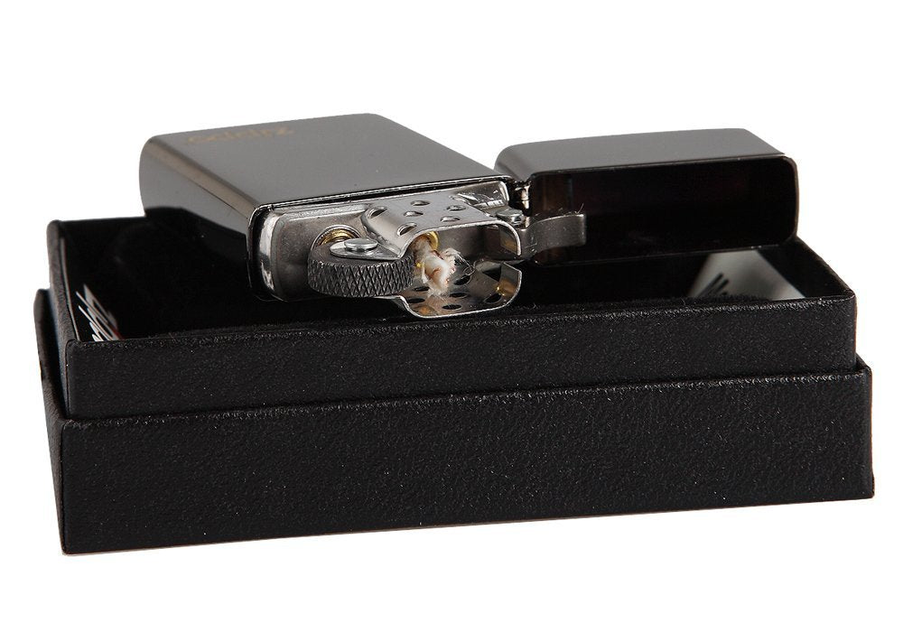 Zippo Slim High Polish Black with Logo, Lighter #28123ZL