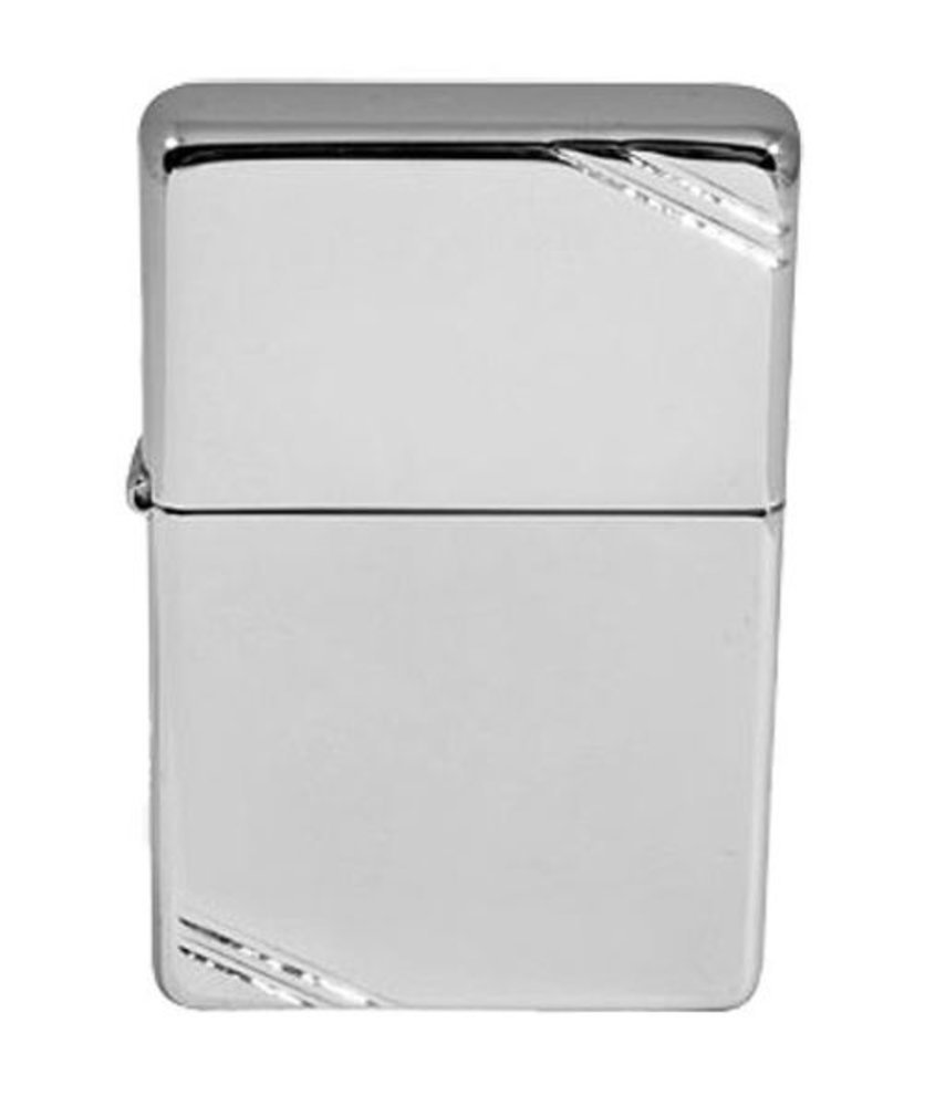 Zippo 1937 Replica w/ Slashes, High Polish Chrome Lighter #260