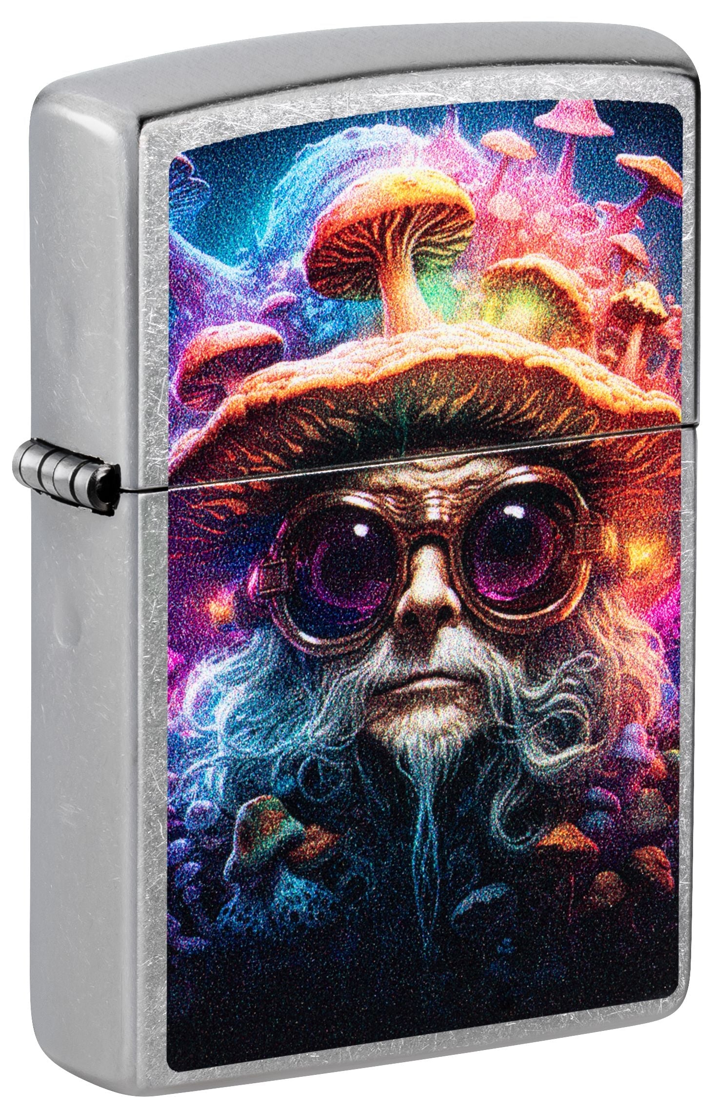Zippo Psychedelic Mushroom Wizard, Street Chrome Lighter #47184