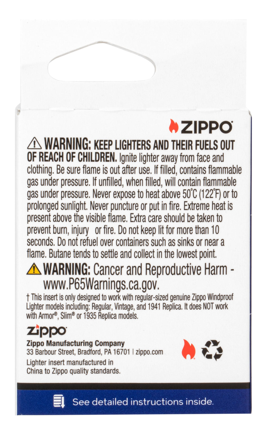 Zippo Double Torch Butane Lighter Insert #65851
