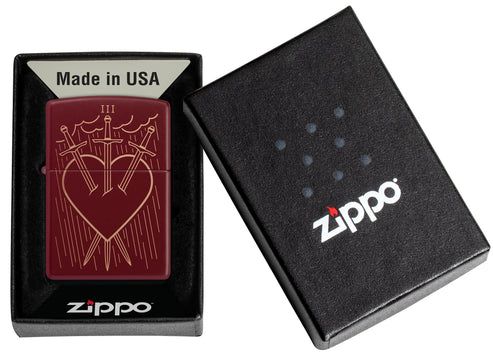 Zippo Three of Swords, Merlot Lighter #46723