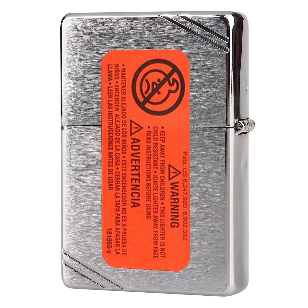 Zippo 1937 Replica w/ Slashes, Brushed Chrome Lighter #230