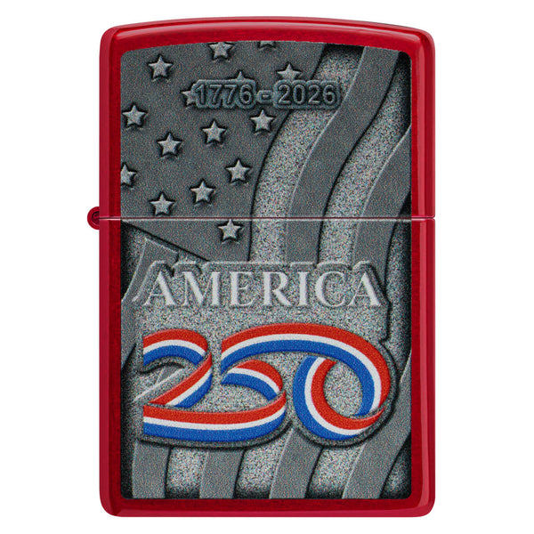 Zippo America 250, Candy Apple Red Collectible Lighter #47290