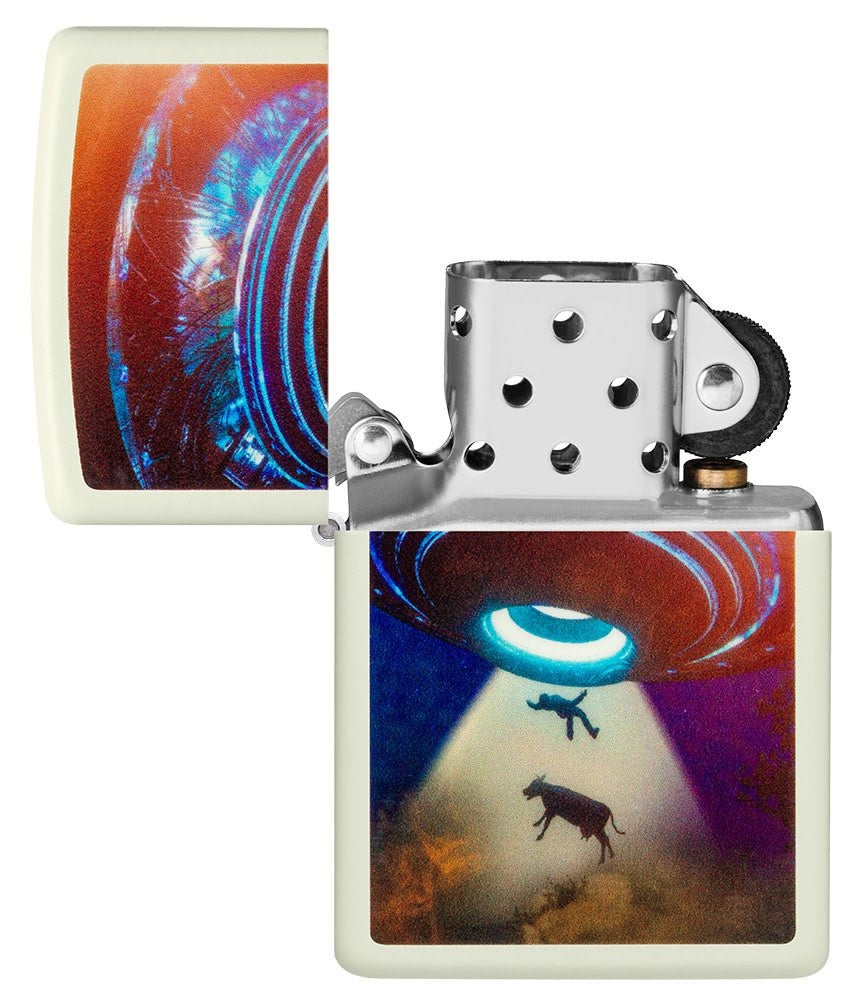 Zippo UFO Alien Abduction, Glow-in-the-Dark Lighter #49838