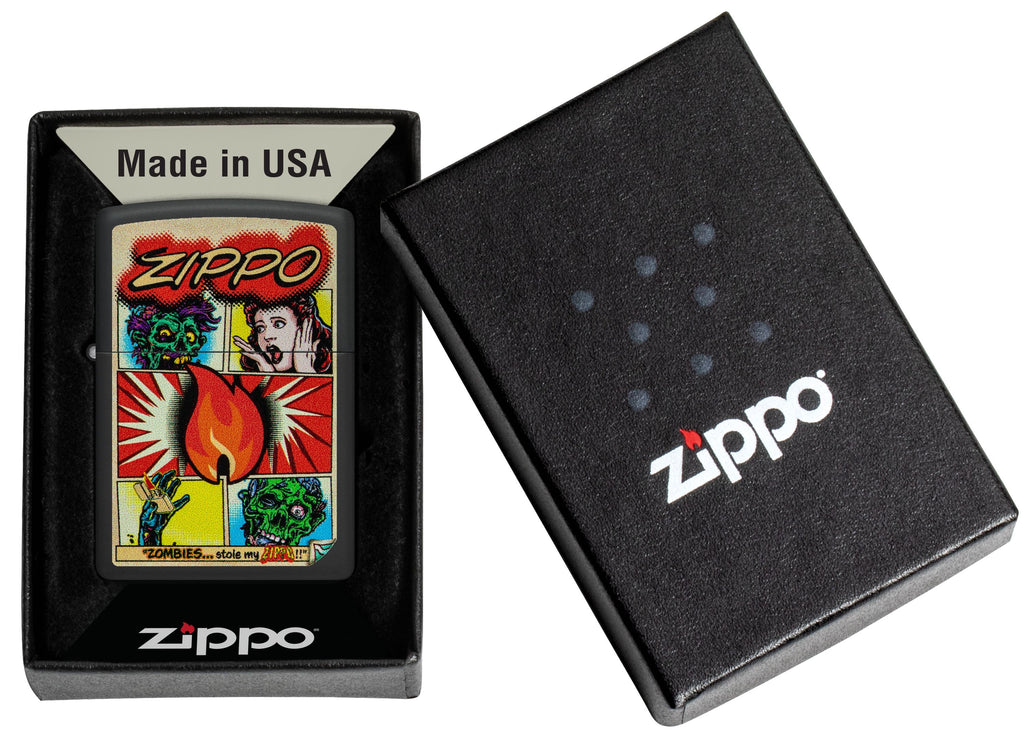 Zippo Comic Zombies, Black Matte Lighter #46229