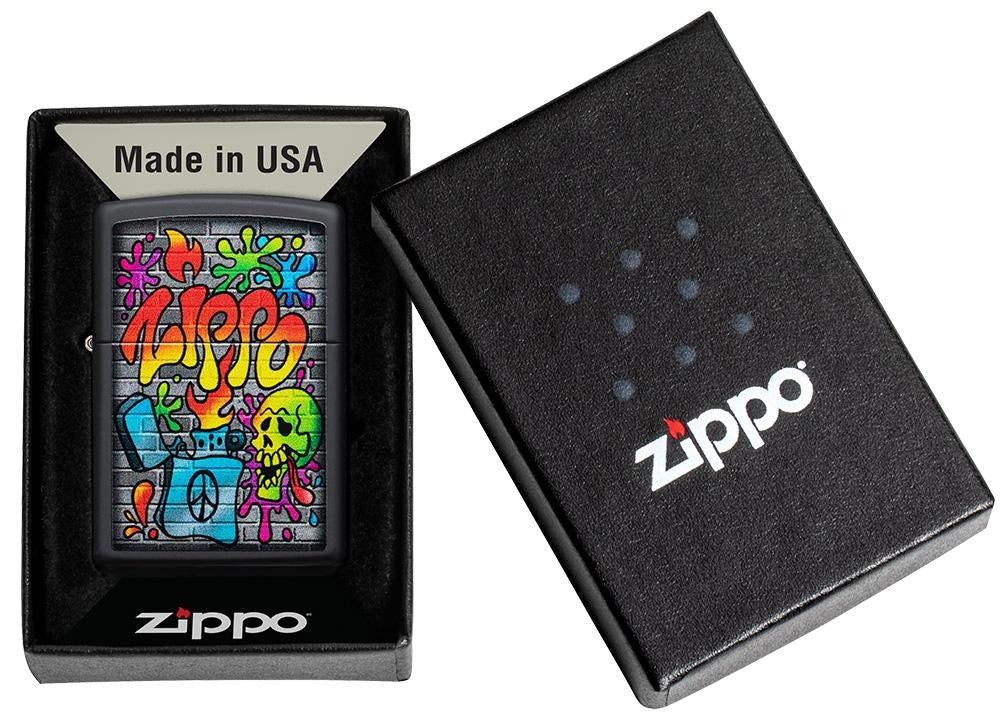 Zippo Street Art Grafitti, Black Matte Lighter #49605