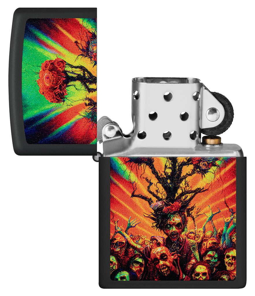 Zippo Abstract Zombie, Black Matte Lighter #48956