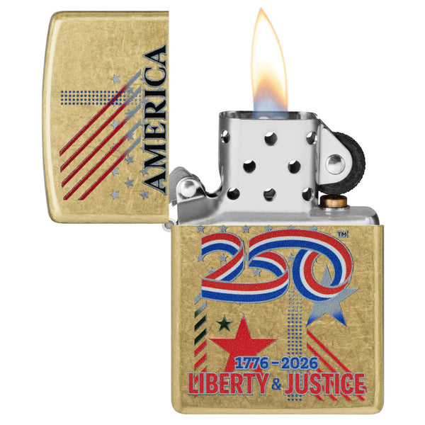 Zippo America 250, Street Brass Collectible Lighter #47287