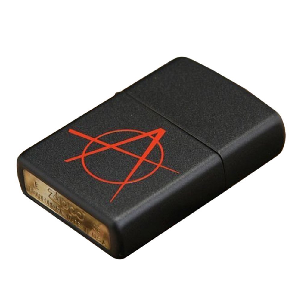 Zippo Anarchy Symbol, Black Matte Lighter #20842