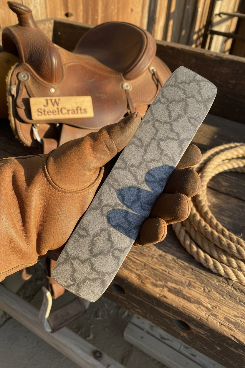 Stonebrand Damascus Billet Bar 10" Handmade Mosaic Turtle Shell - Damascus steel bar | Relic & Reel