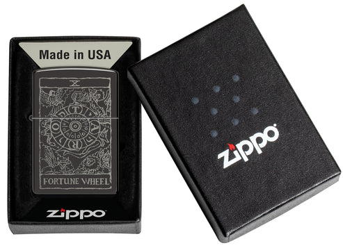 Zippo Wheel of Fortune, High Polish Black Lighter #46138