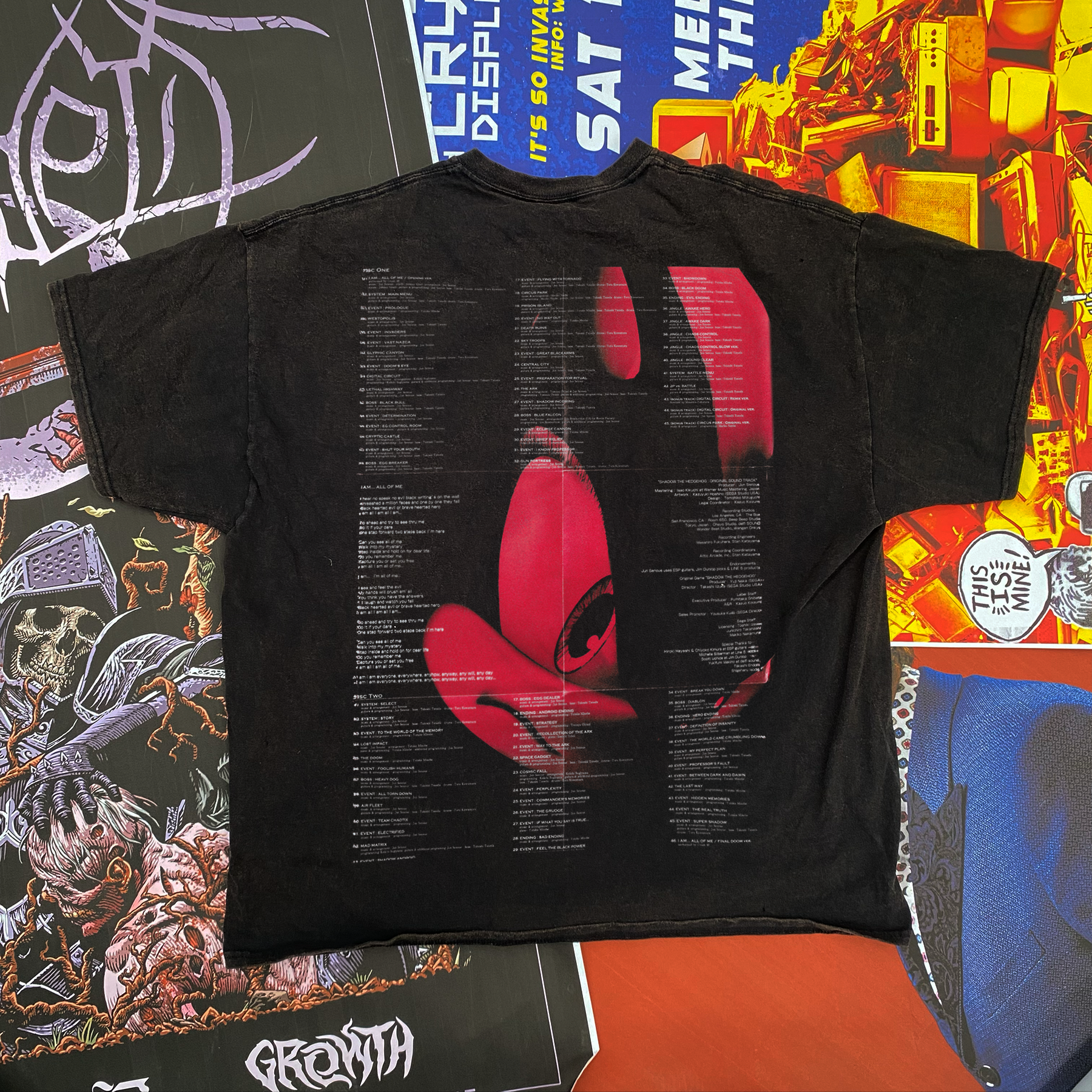 Shadow The Hedgehog' (2005) Soundtrack Washed Black T-Shirt
