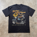 Australian Vintage Harley Davidson Black T-Shirt