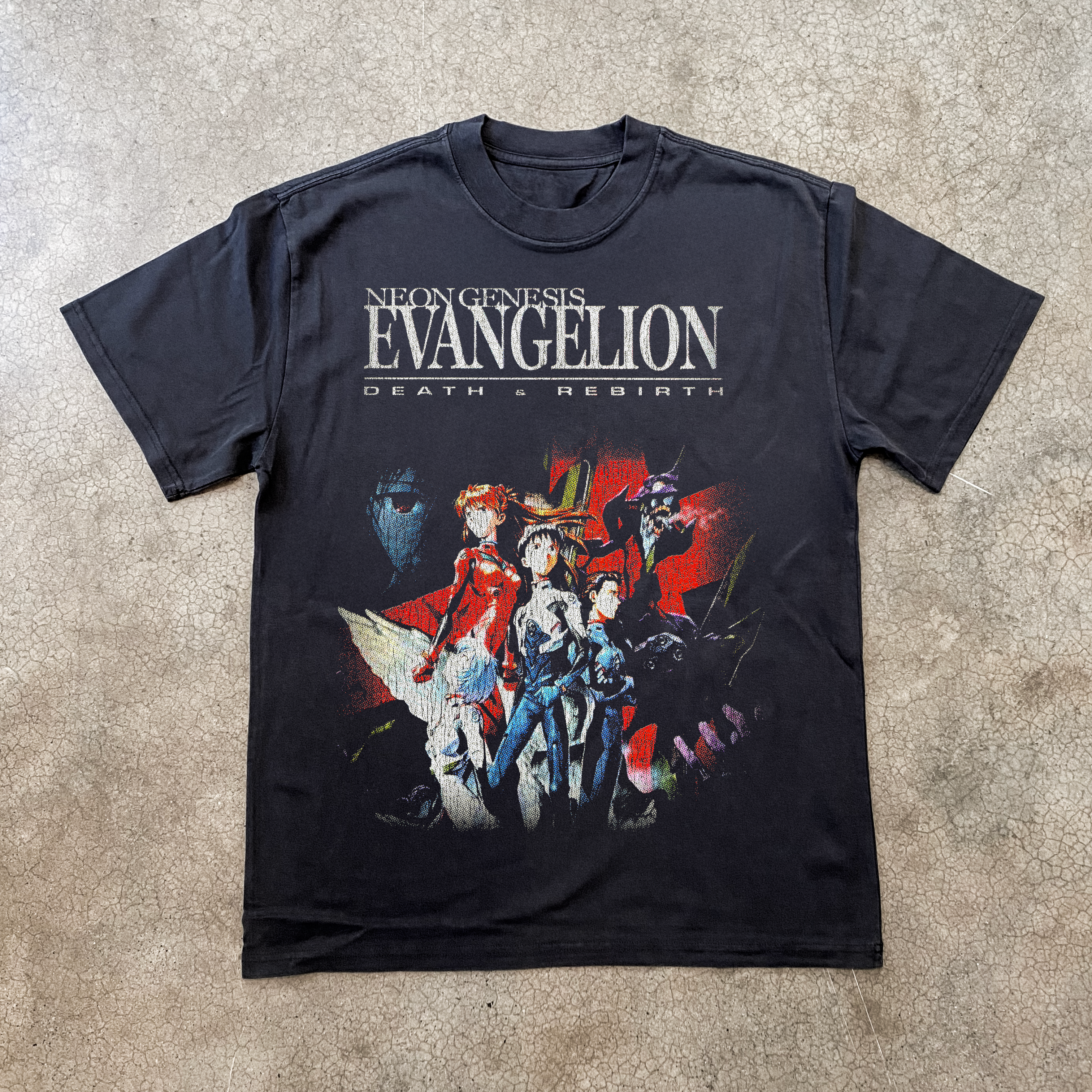 97 Neon Genesis Evangelion Death & Rebirth Black T-Shirt