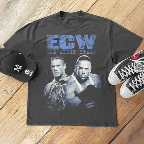 Black ECW One Night Stand T-Shirt by Parallel featuring bold graphic design on soft fabric.