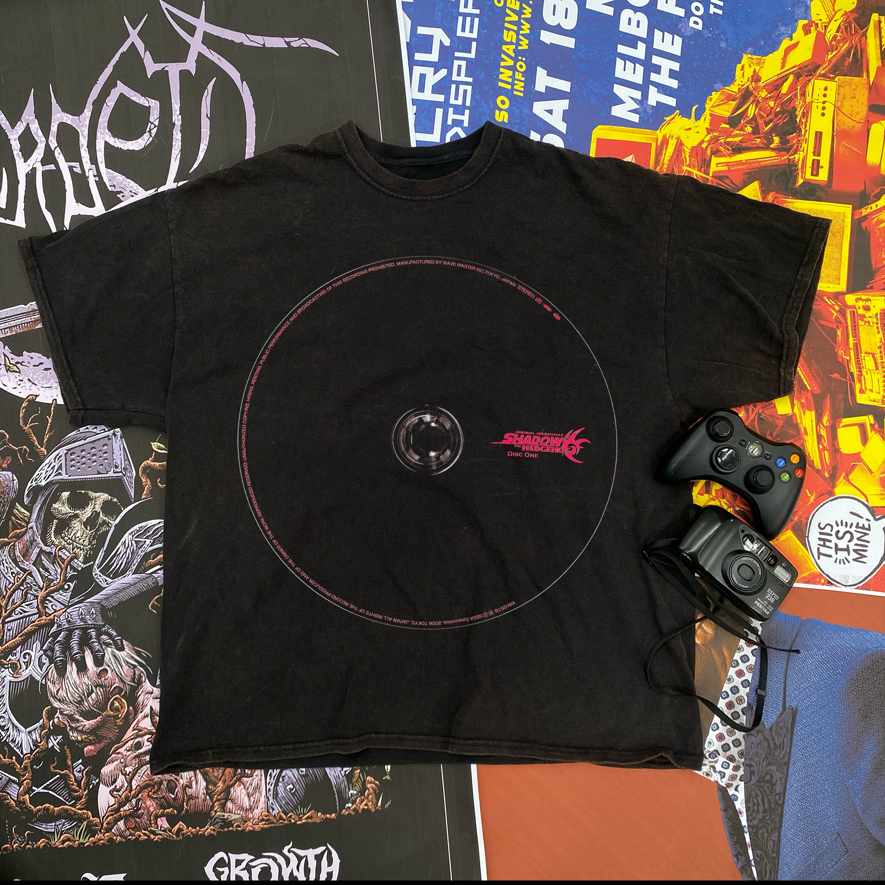 Shadow The Hedgehog' (2005) Soundtrack Washed Black T-Shirt