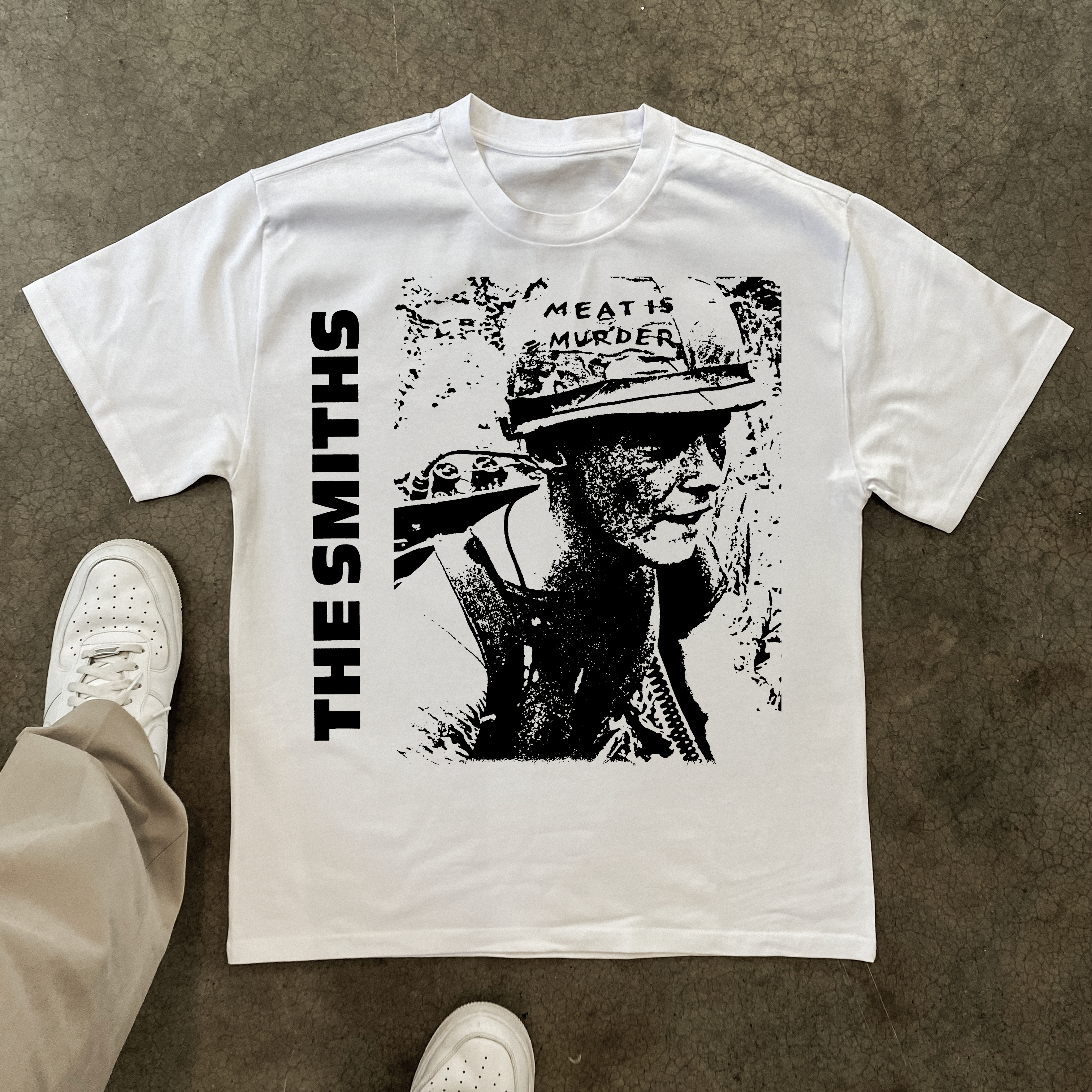 85 The Smiths Meat Is Murder Promo White T-Shirt