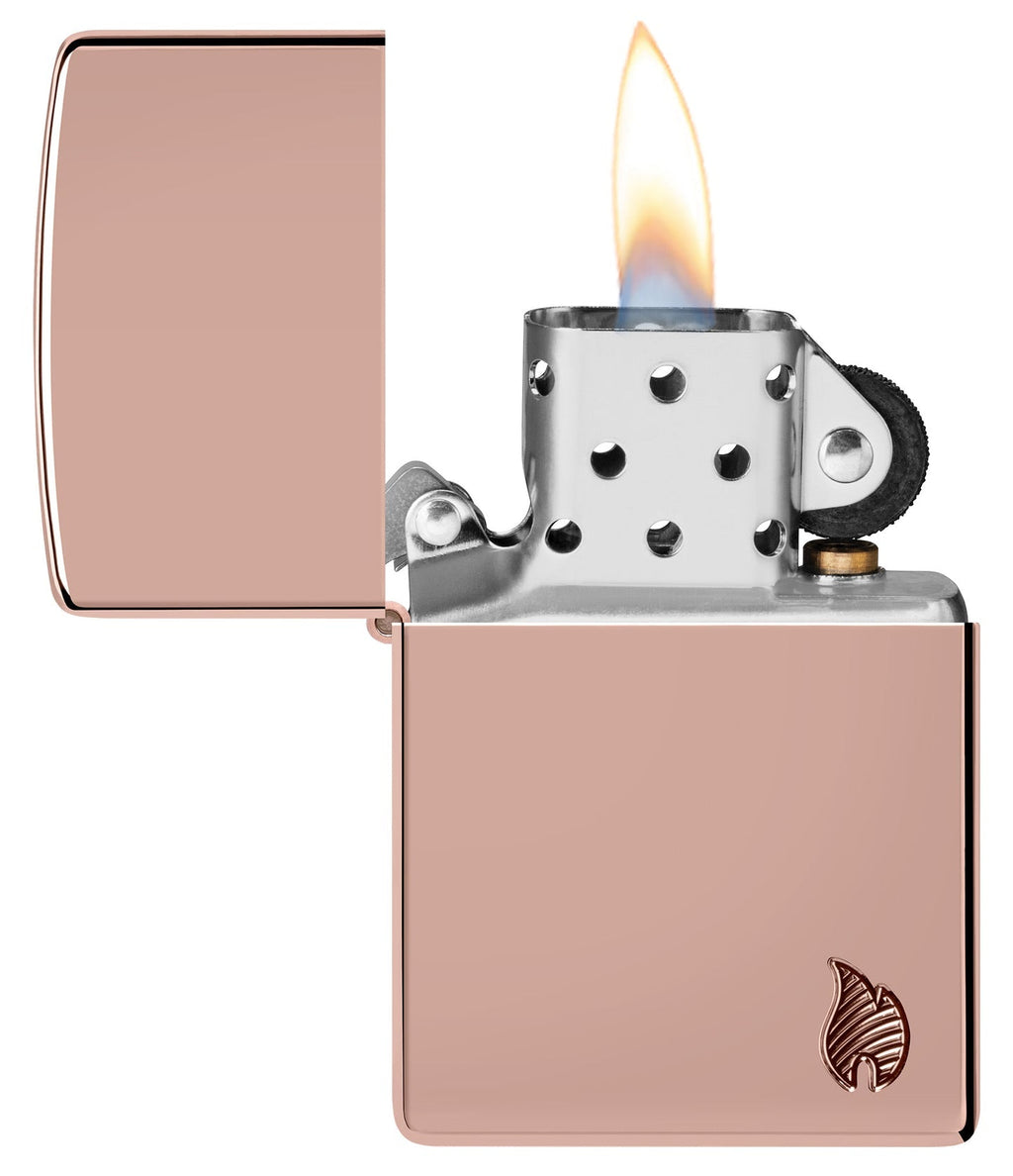 Zippo Armor Flame, High Polish Rose Gold Lighter #46401