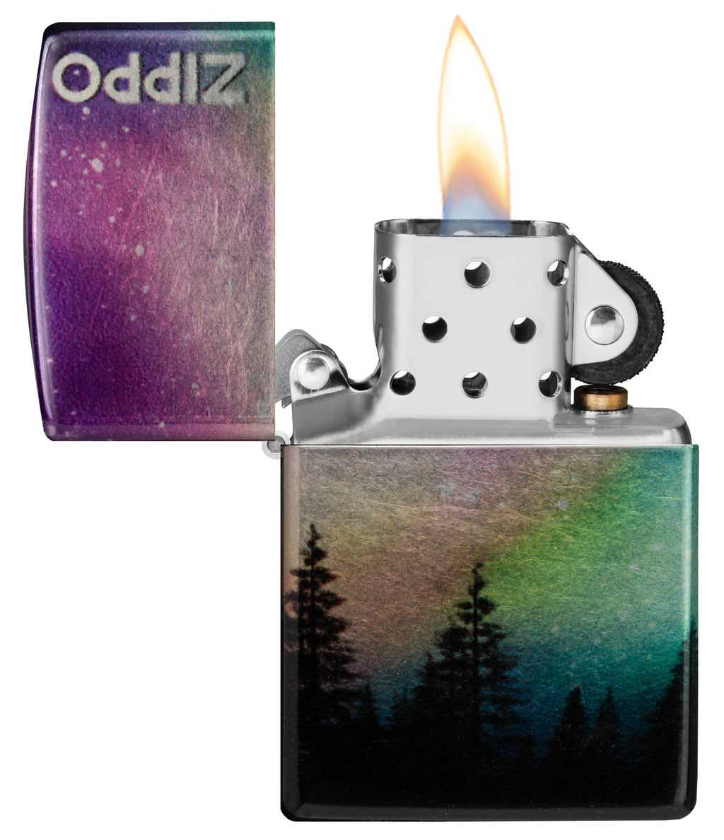 Zippo Aurora Borealis, 540° Tumbled Chrome Fusion Lighter #48771