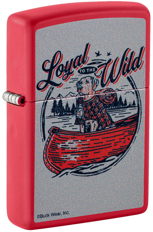 Zippo Buck Wear "Loyal to the Wild", Red Matte Lighter #46591