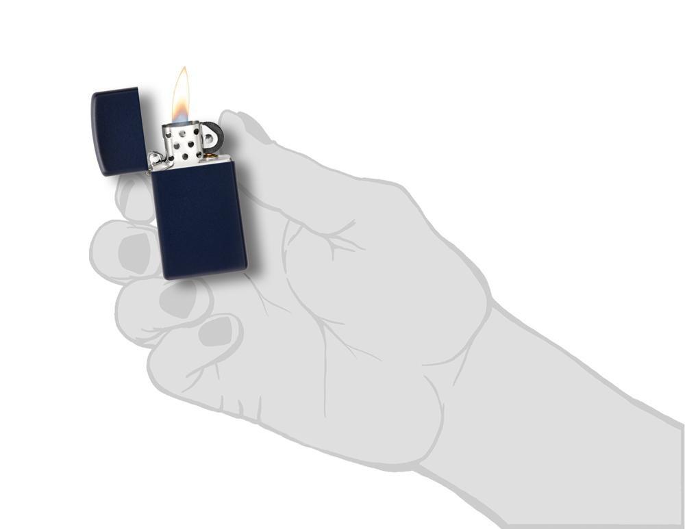 Zippo Slim Original Box, Navy Blue Matte Lighter #1639