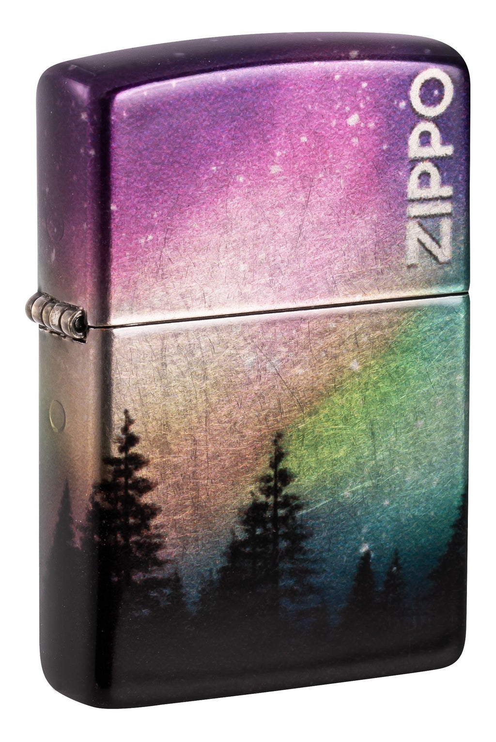 Zippo Aurora Borealis, 540° Tumbled Chrome Fusion Lighter #48771