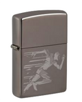 Zippo Running Athlete Design, High Polish Black Lighter #48830